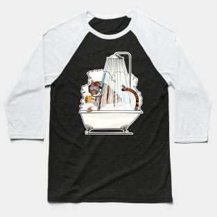 Tiger in the Shower Baseball T-Shirt